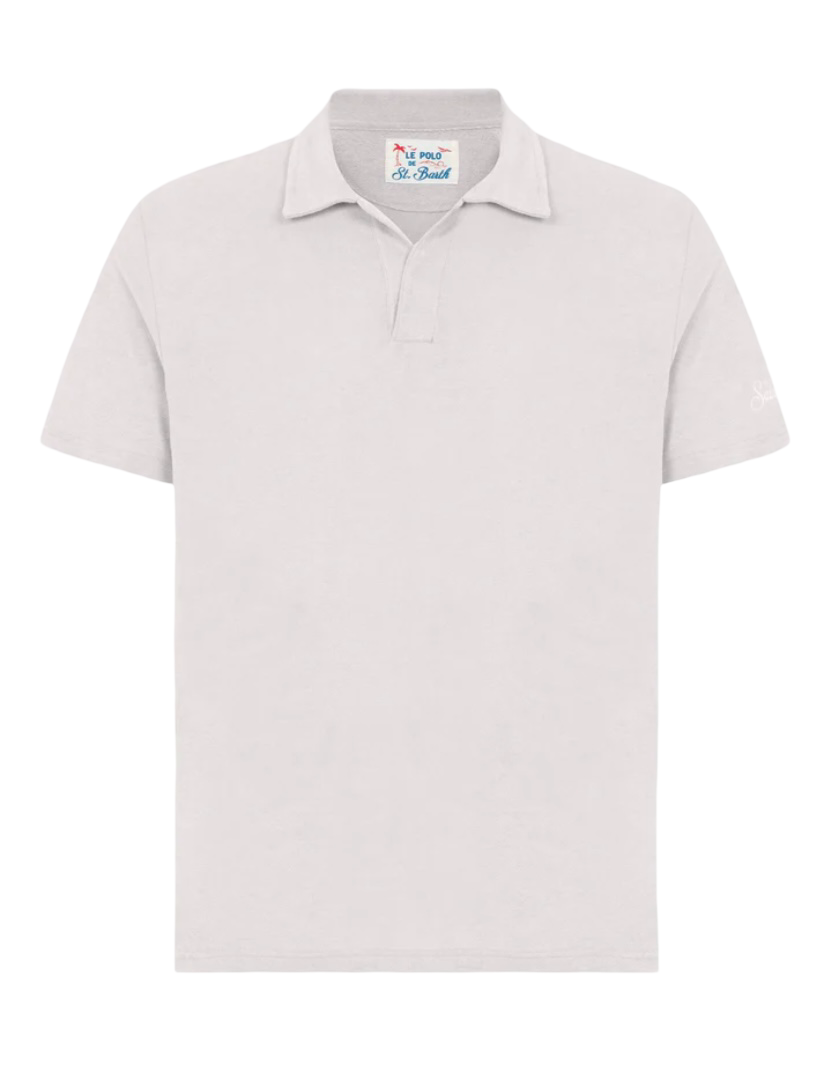 MC2 SAINT BARTH- Polo Bianca Terry in Spugna Ultra Light