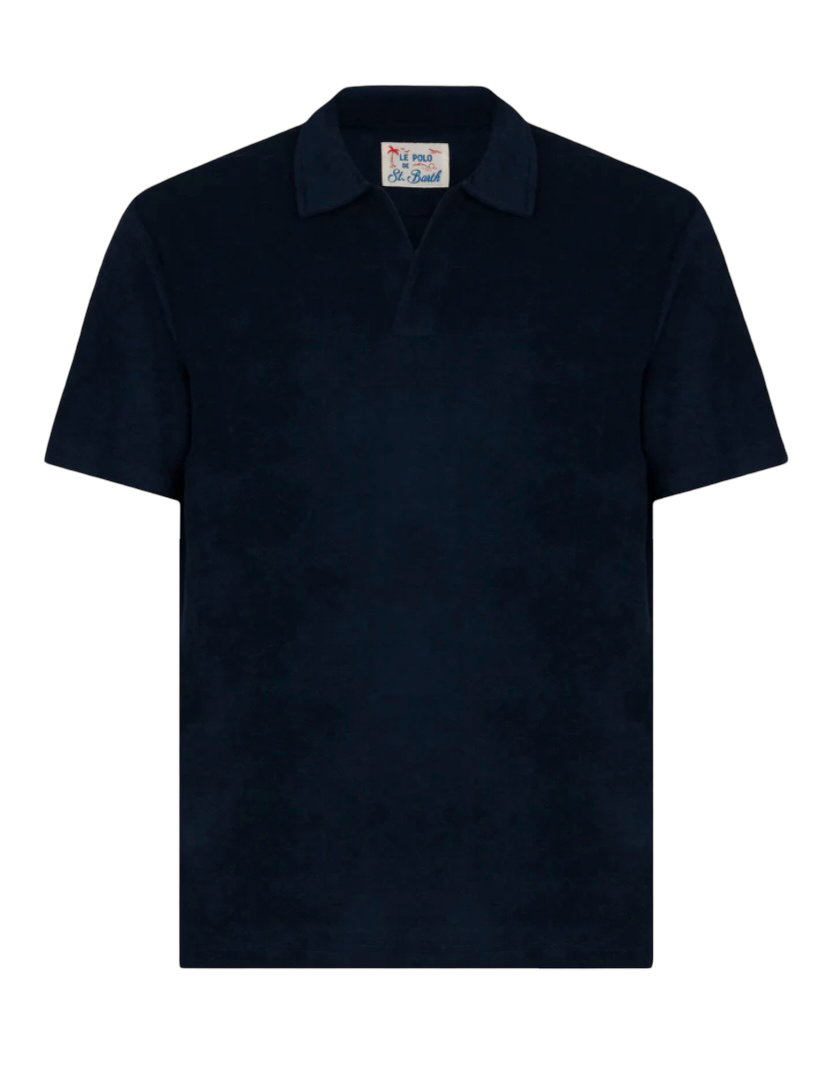 MC2 SAINT BARTH- Polo Blu Terry in Spugna Ultra Light