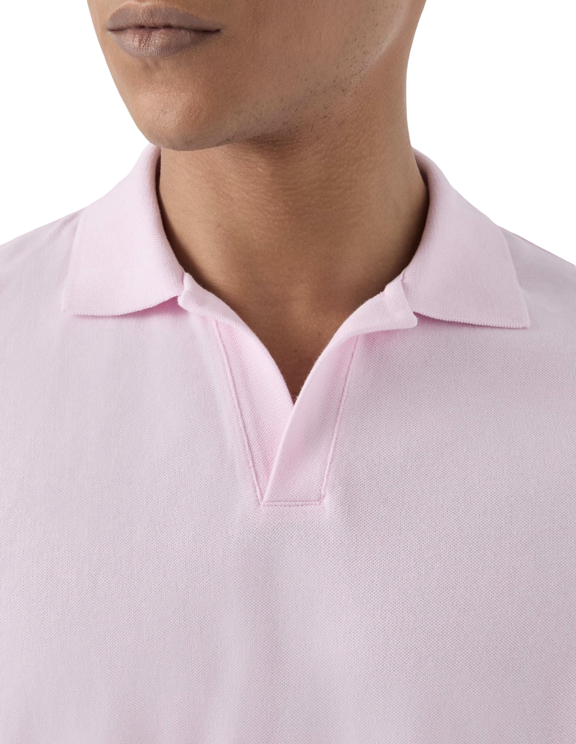 MC2 SAINT BARTH - Polo Rosa Charles in Cotone Stretch Piquet Senza Bottoni