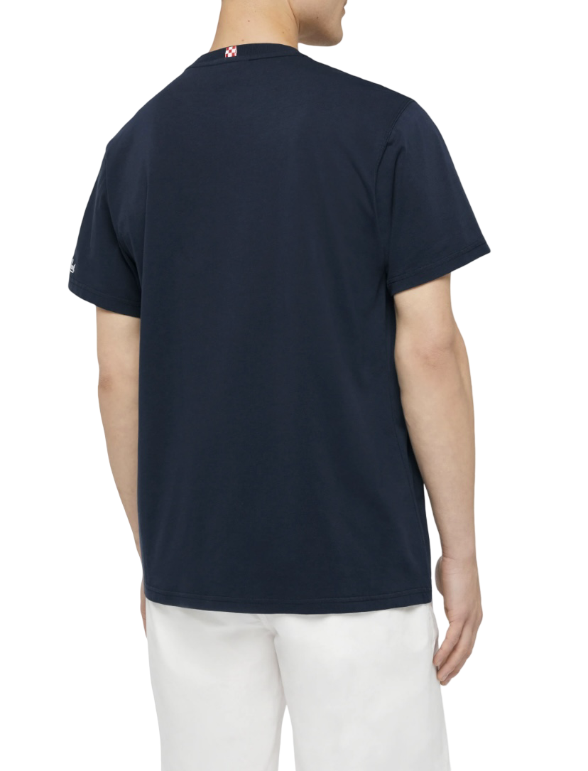 MC2 SAINT BARTH - T-shirt Austin Blu con Orologio e Ricamo Do You Want a Cola