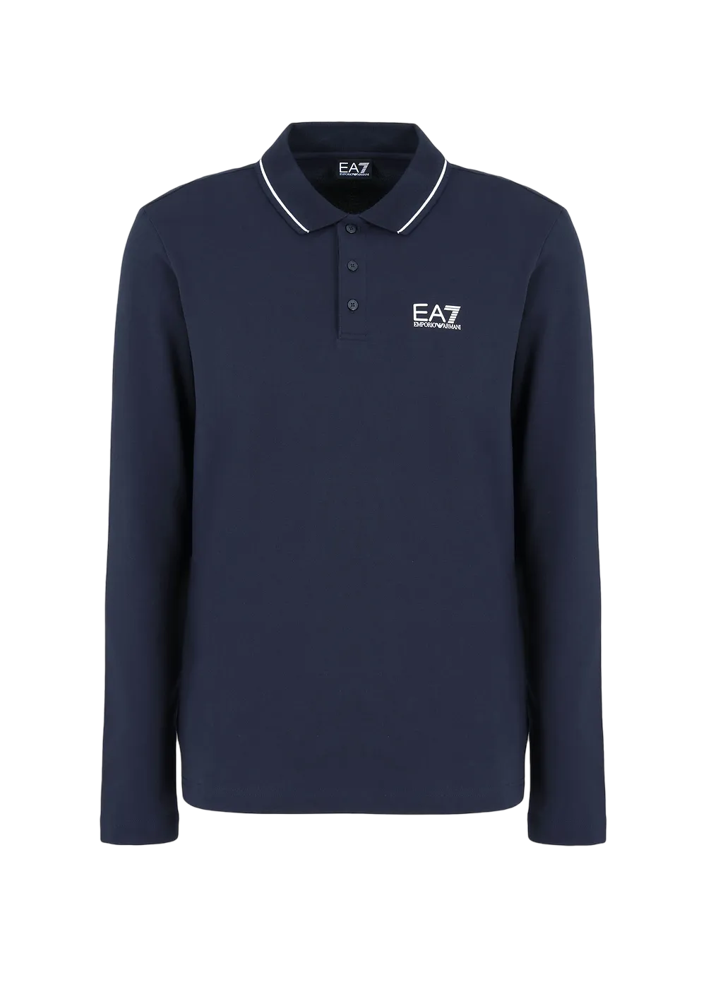 EA7 - Polo Blu Navy Maniche Lunghe Core Identity in cotone stretch