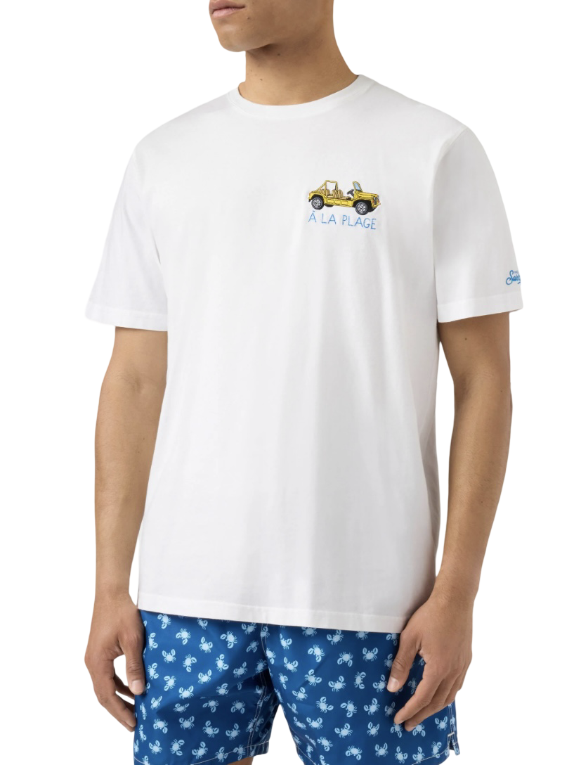 MC2 SAINT BARTH - T-shirt Bianca con ricamo À La Plage