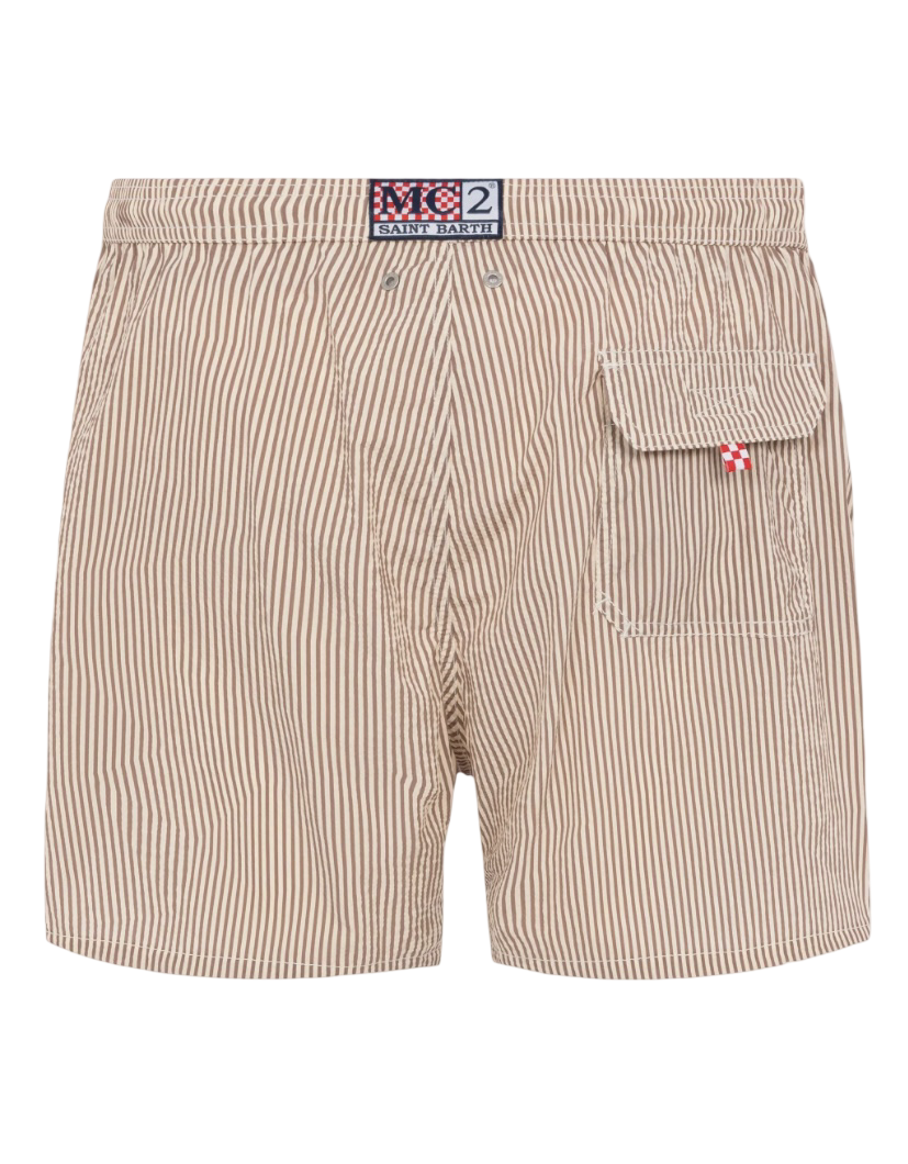 MC2 SAINT BARTH - Costume Patmos Seersucker Stripes Beige