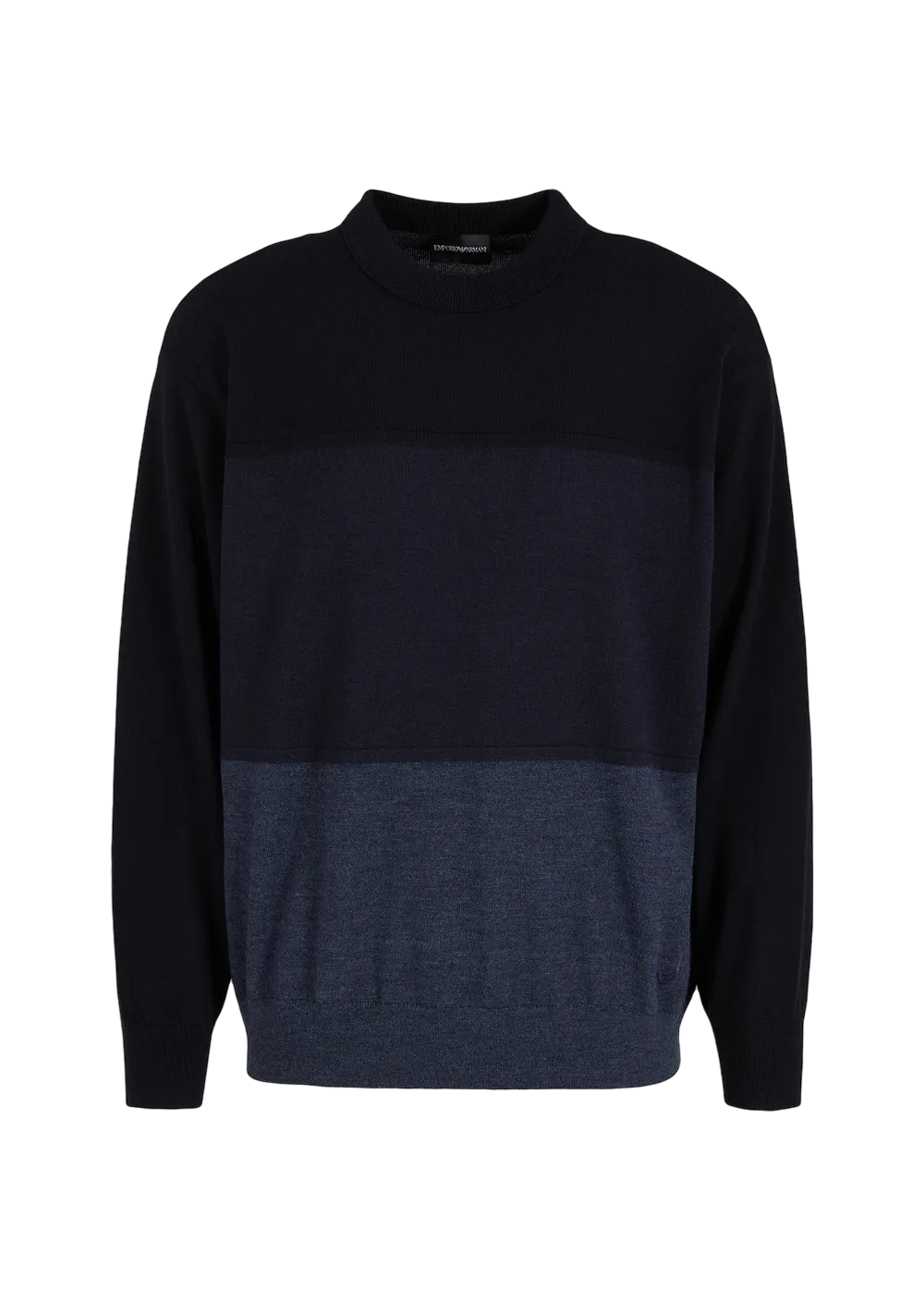 EMPORIO ARMANI - Maglione Blu Maxi Righe Color Block