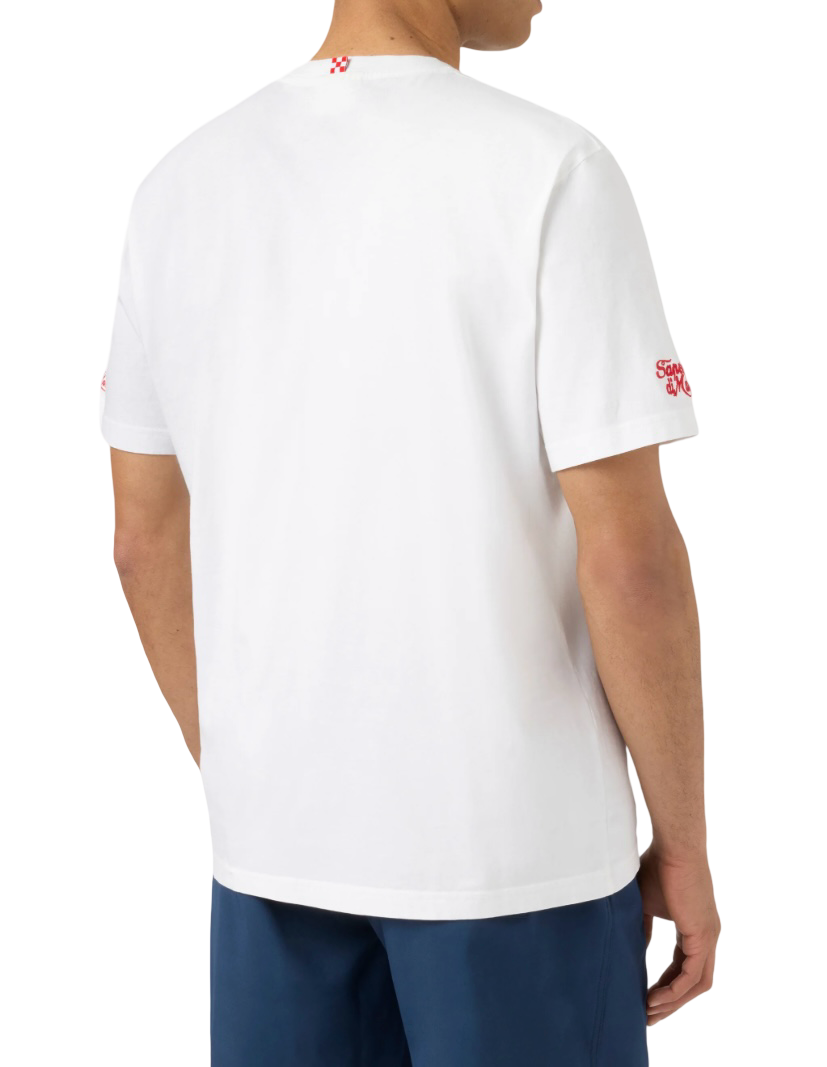 MC2 SAINT BARTH - T-shirt Bianca con ricamo Abbronzatissimo