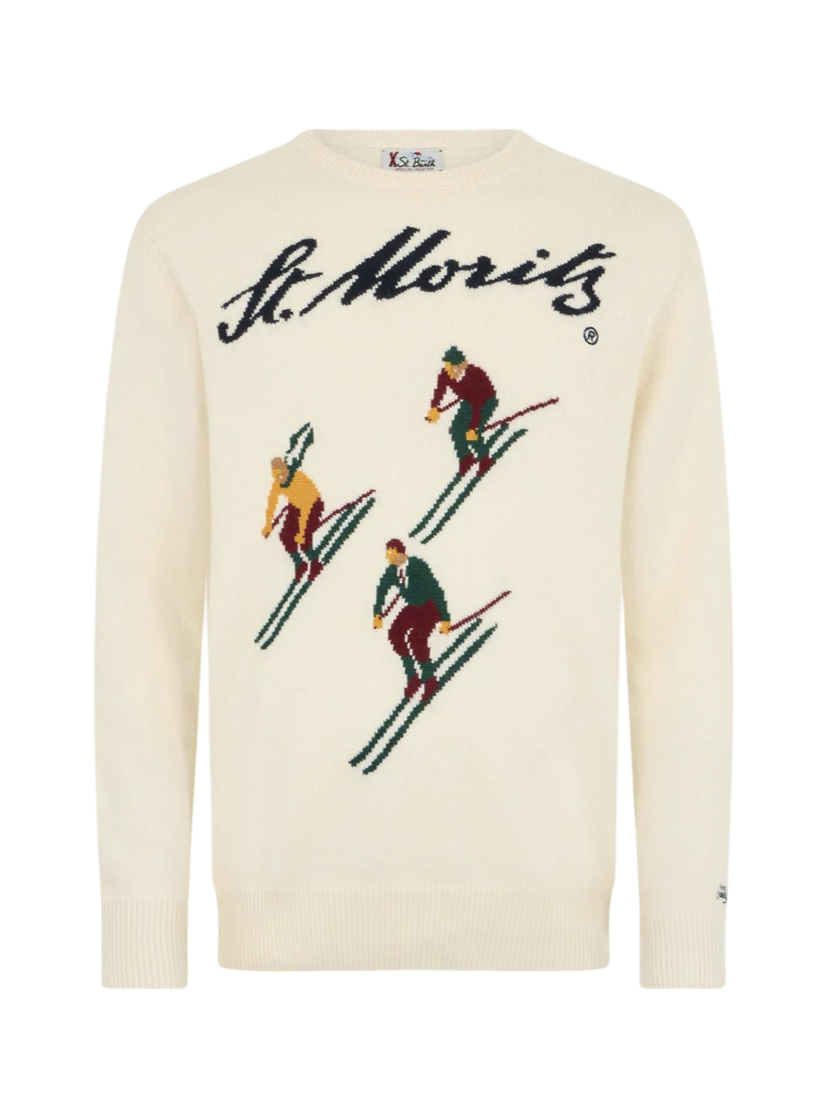 MC2 SAINT BARTH - Maglione Bianco St Moritz Ski