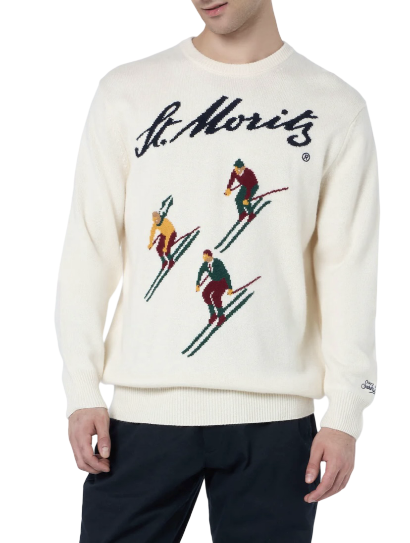 MC2 SAINT BARTH - Maglione Bianco St Moritz Ski