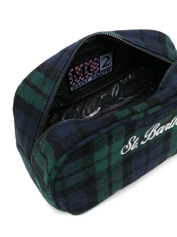 MC2 SAINT BARTH - Trousse Tartan Blu e Verde Westwood