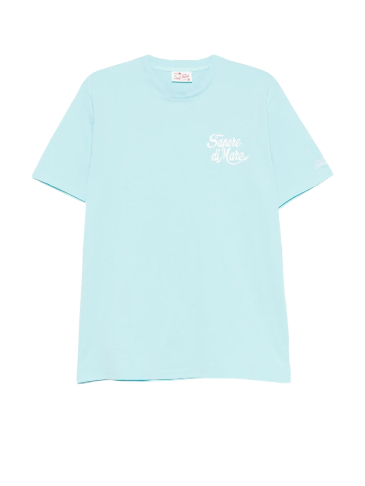MC2 SAINT BARTH - T-shirt Verde Acqua Sapore di Mare con Stampa Retro