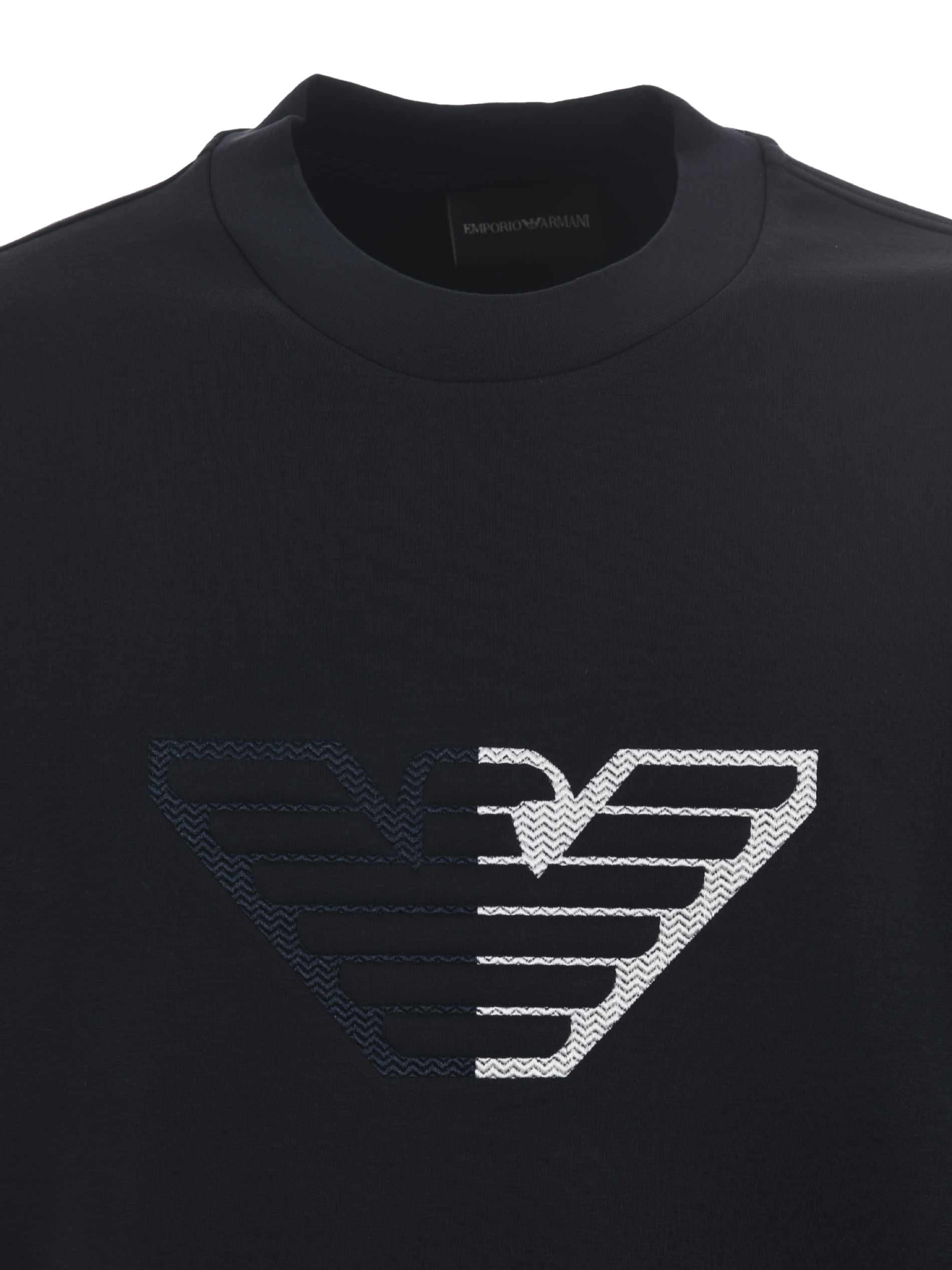 EMPORIO ARMANI - Felpa Blu Navy Logo Eagle