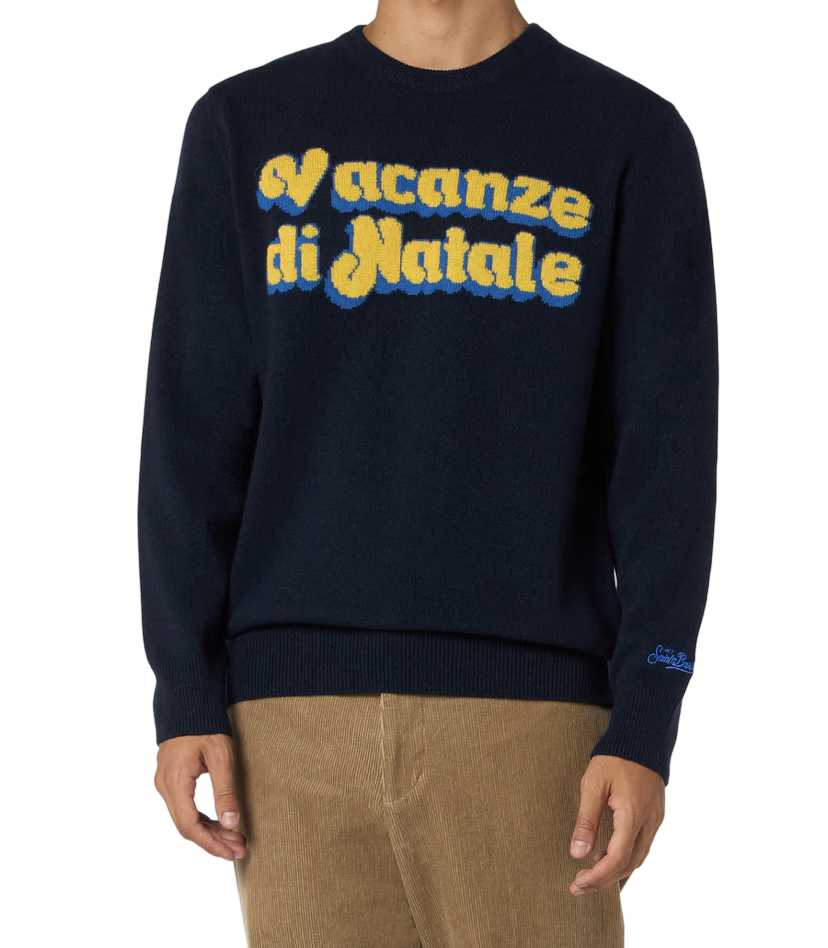 MC2 SAINT BARTH - Maglione Blu Vacanze di Natale