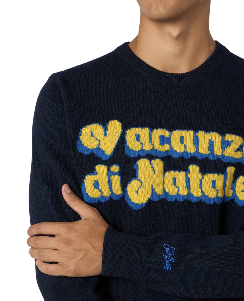 MC2 SAINT BARTH - Maglione Blu Vacanze di Natale