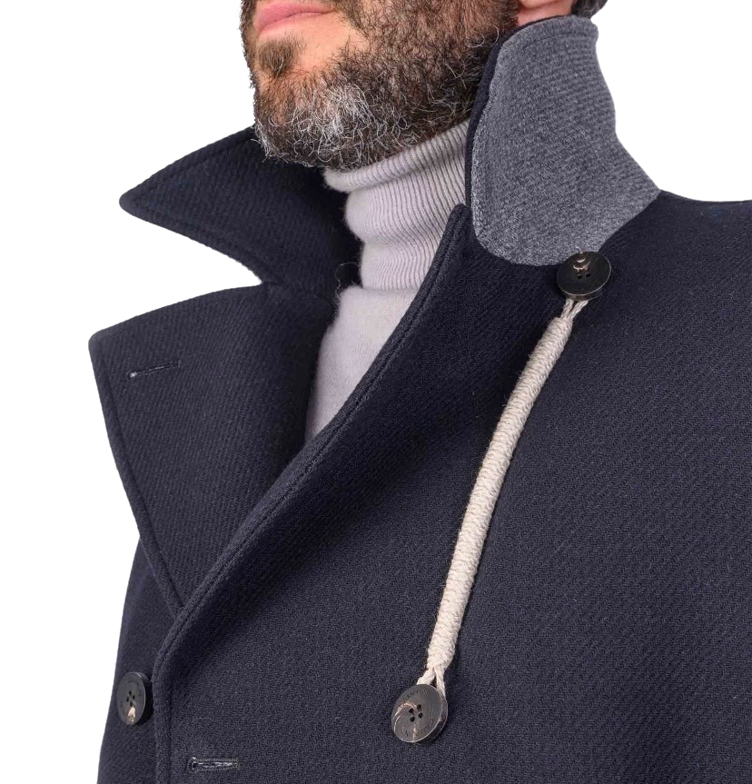 CAMPLIN - Cappotto Corto Doppiopetto Blu Peacoat Island