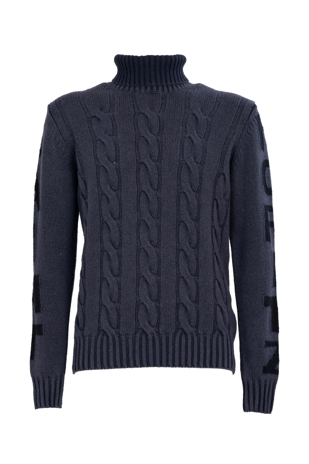 MC2 SAINT BARTH - Maglione Collo Alto Fisherman Grigio Scuro Saint Moritz