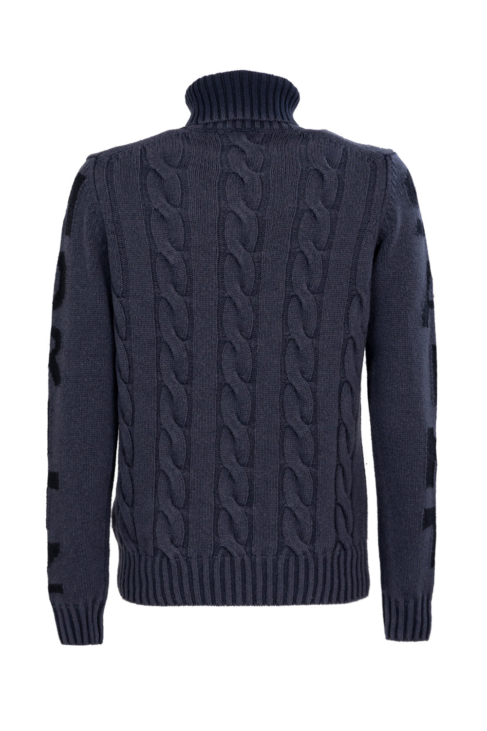 MC2 SAINT BARTH - Maglione Collo Alto Fisherman Grigio Scuro Saint Moritz