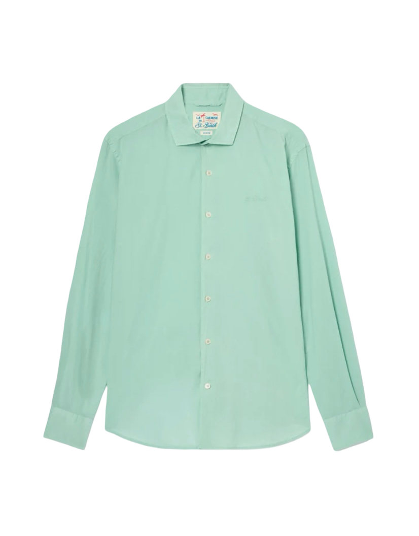 MC2 SAINT BARTH - Camicia Verde Salvia in Voile di Cotone