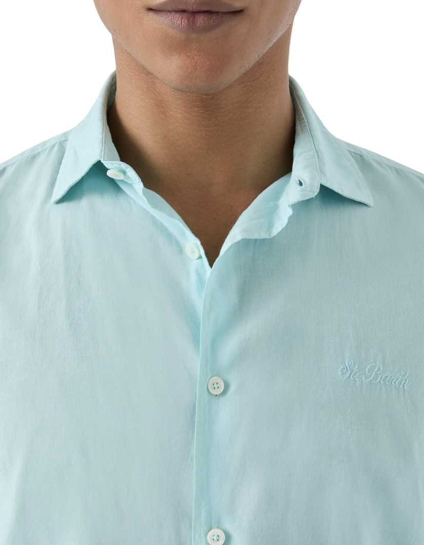 MC2 SAINT BARTH - Camicia Celeste in Voile di Cotone