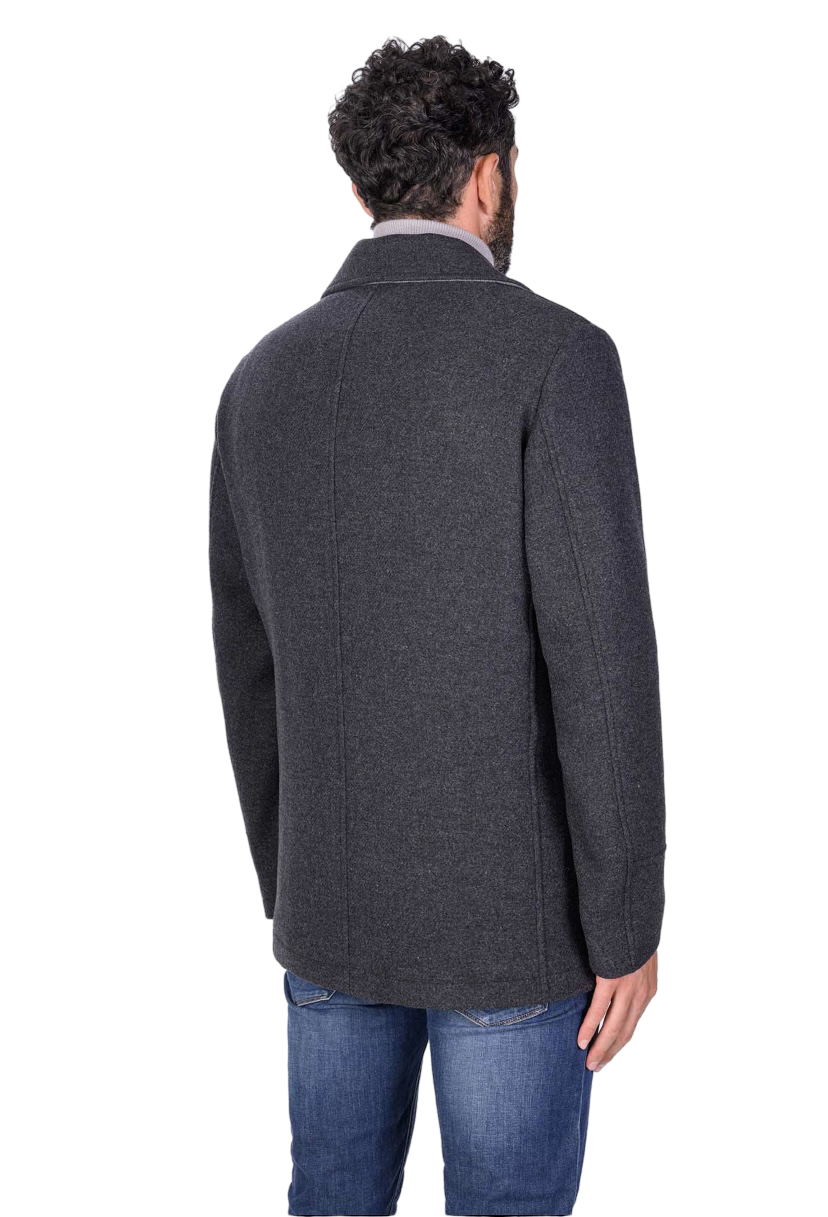 CAMPLIN - Cappotto Corto Doppiopetto Grigio Scuro Peacoat Island