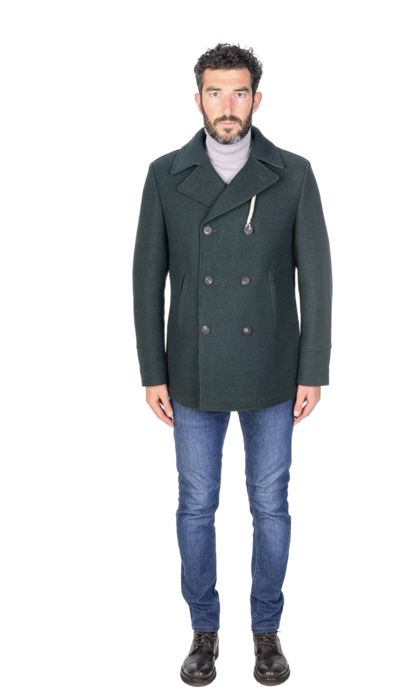 CAMPLIN - Cappotto Corto Doppiopetto Verde Peacoat Island