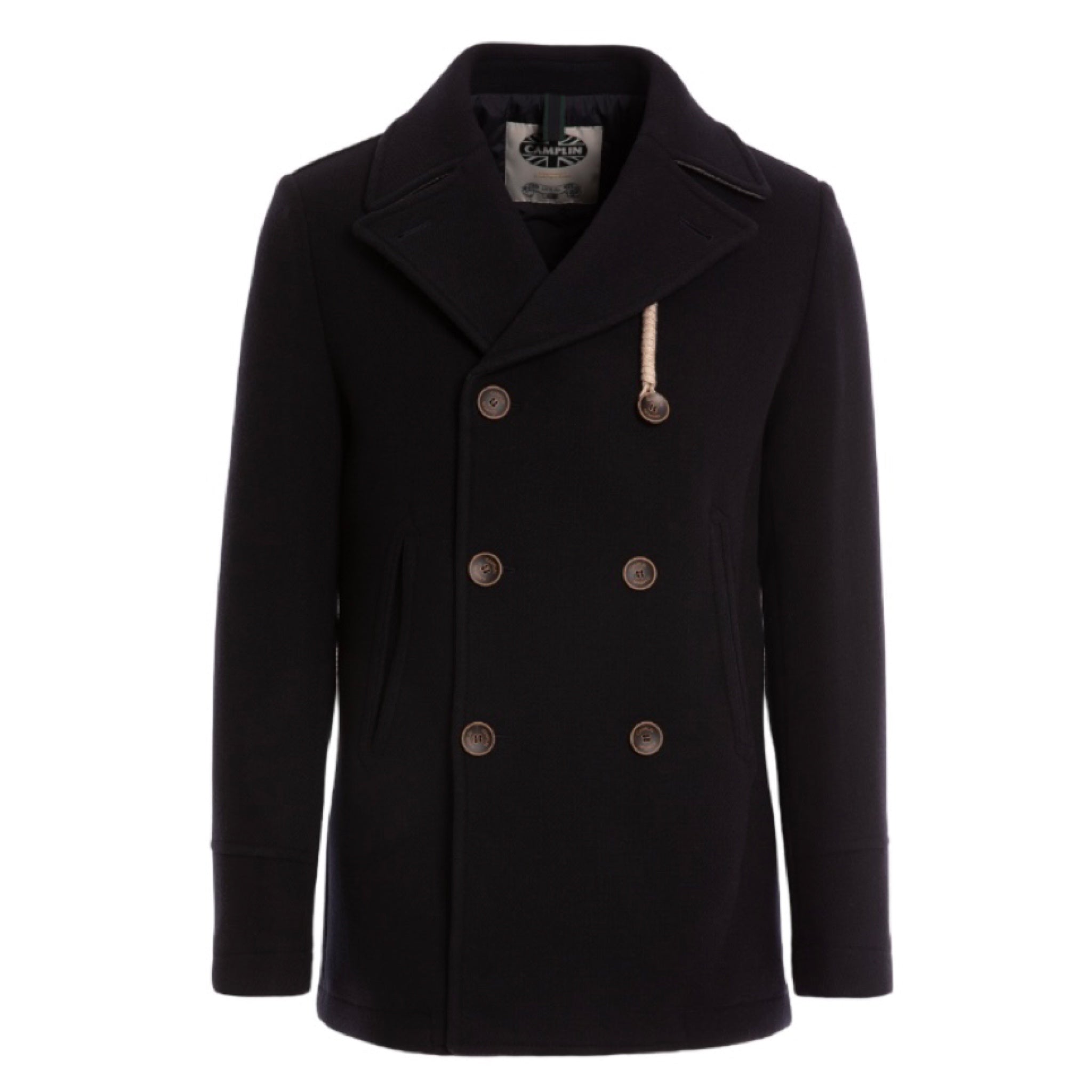 CAMPLIN - Cappotto Corto Doppiopetto Nero Peacoat Island