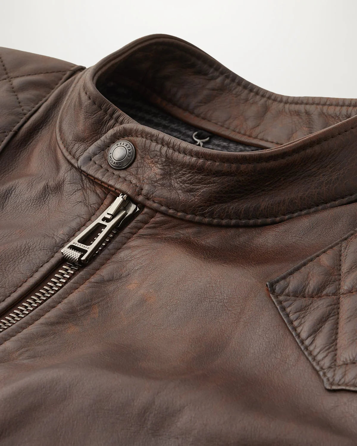 BELSTAFF - Giubbotto di Pelle Marrone Legacy Outlaw