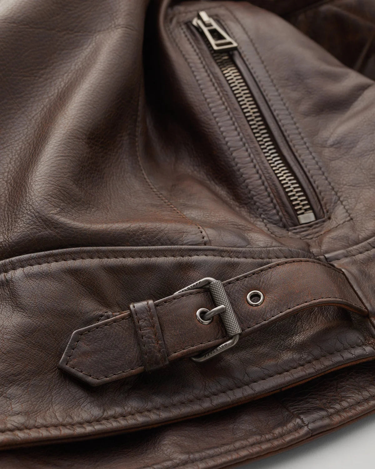 BELSTAFF - Giubbotto di Pelle Marrone Legacy Outlaw