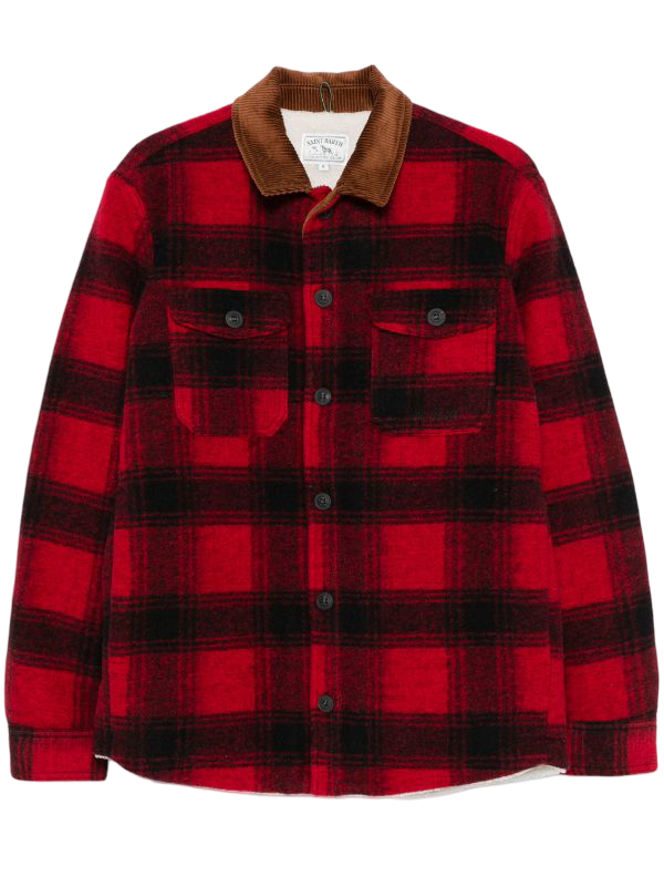 MC2 SAINT BARTH - Giacca/Camicia Landeck Wool Tartan Lover Nera e Rossa