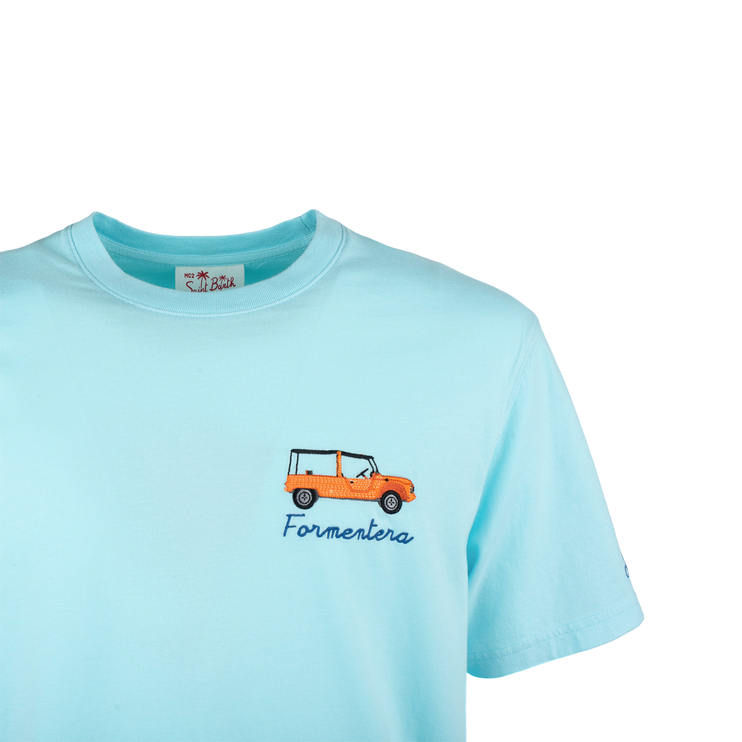 MC2 SAINT BARTH - T-shirt Celeste con ricamo Formentera