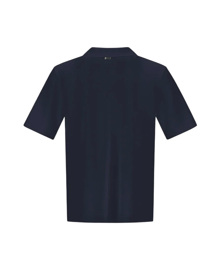 HERNO - Polo Blu in Jersey Knit Effect