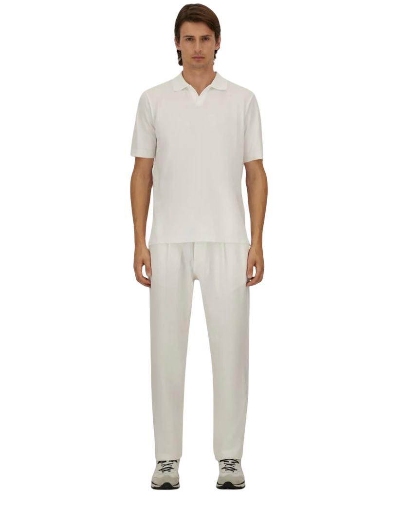 HERNO - Polo Bianca in Jersey Knit Effect