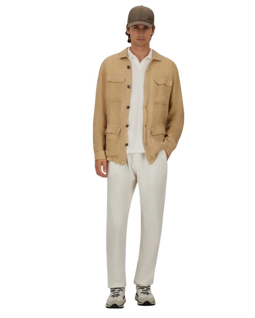 HERNO - Polo Bianca in Jersey Knit Effect