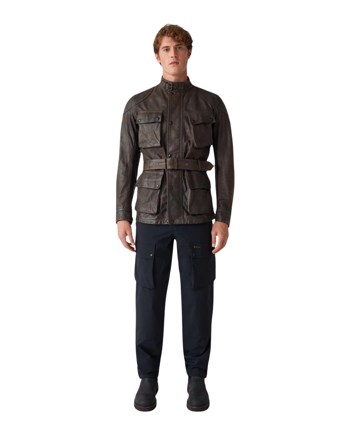 BELSTAFF - Giacca Marrone Scuro di Pelle Legacy Trialmaster Panther