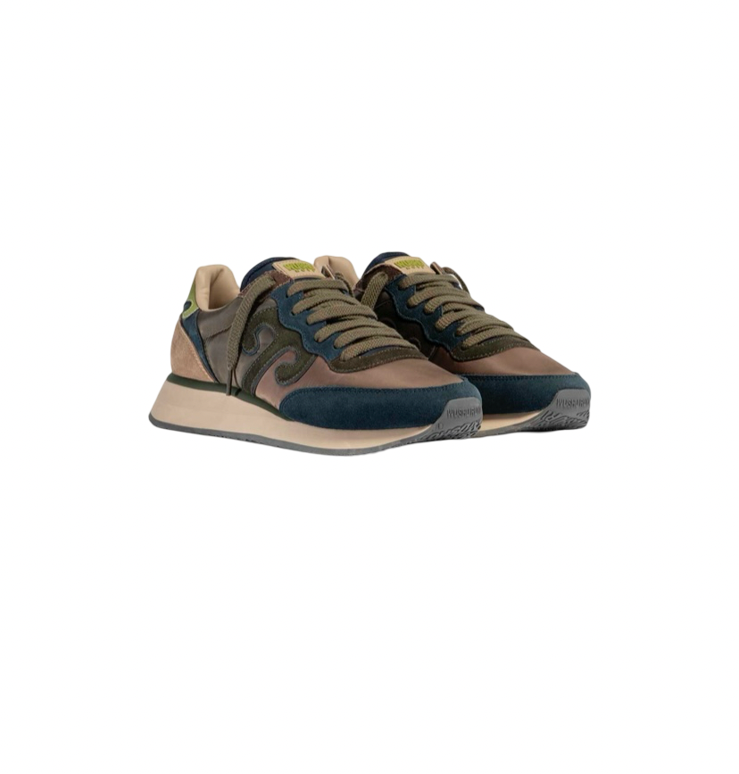 WUSHU RUYI - Sneakers Blu, Marrone e Verde Militare Master 526