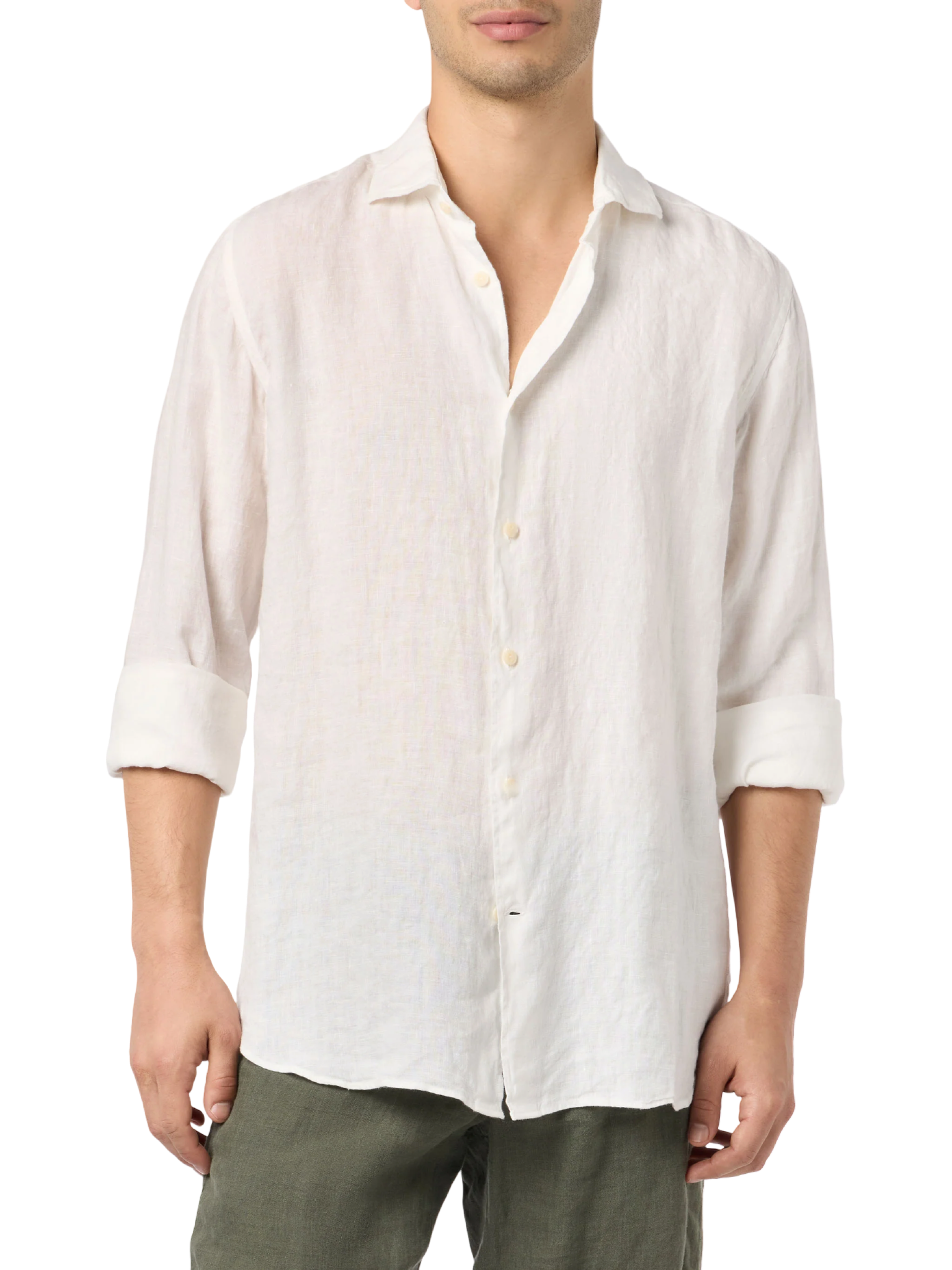 MC2 SAINT BARTH - Camicia Bianca  Pamplona in Lino Bianco