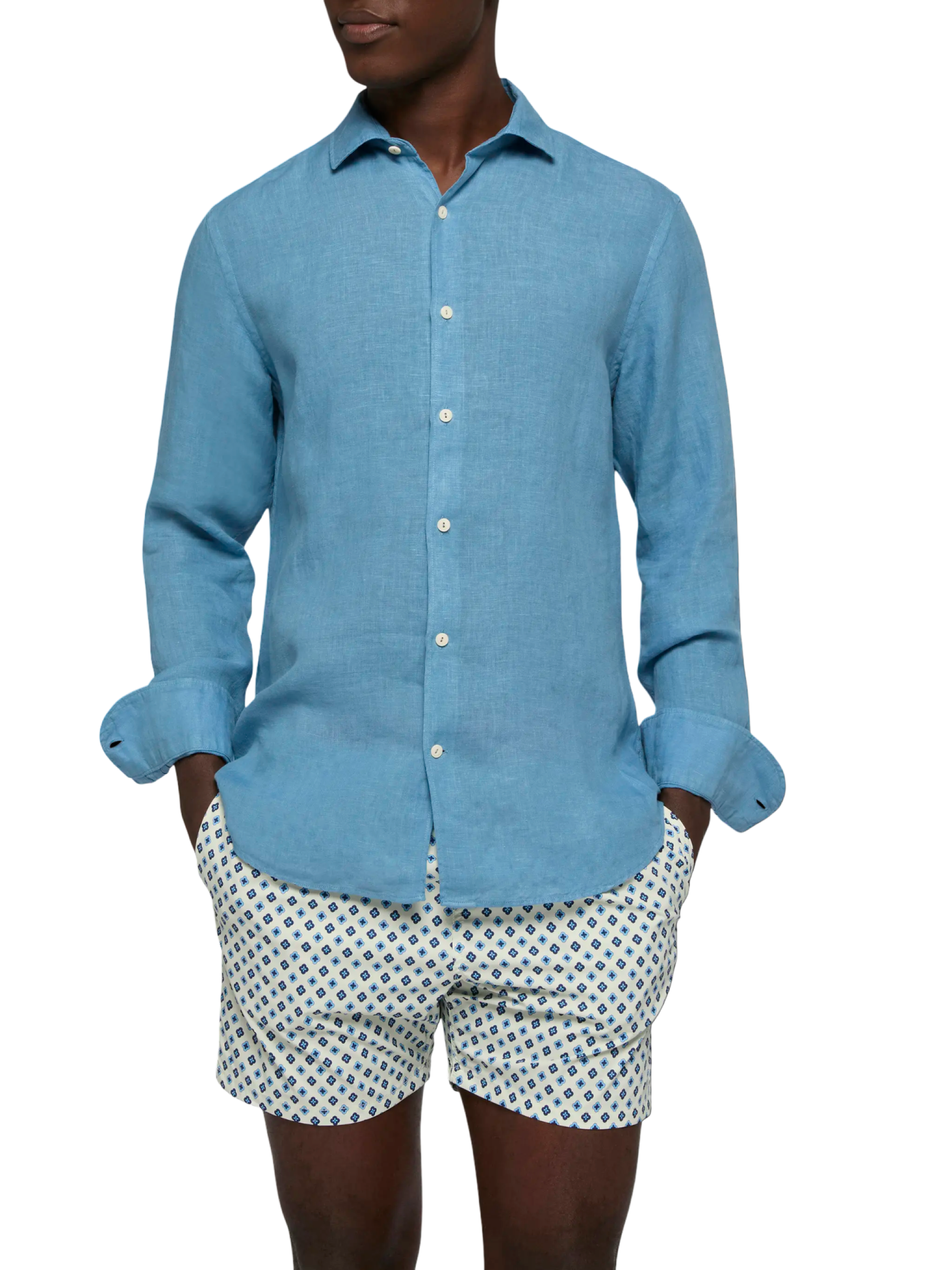 MC2 SAINT BARTH - Camicia Pamplona in Lino Blu Dusty
