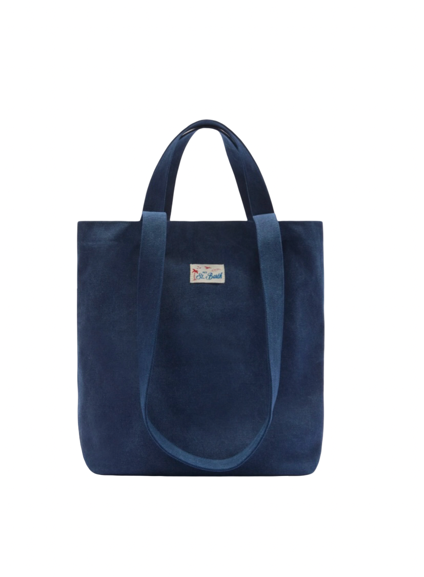 MC2 SAINT BARTH - Borsa Tote Essential Beach in Cotone Blu