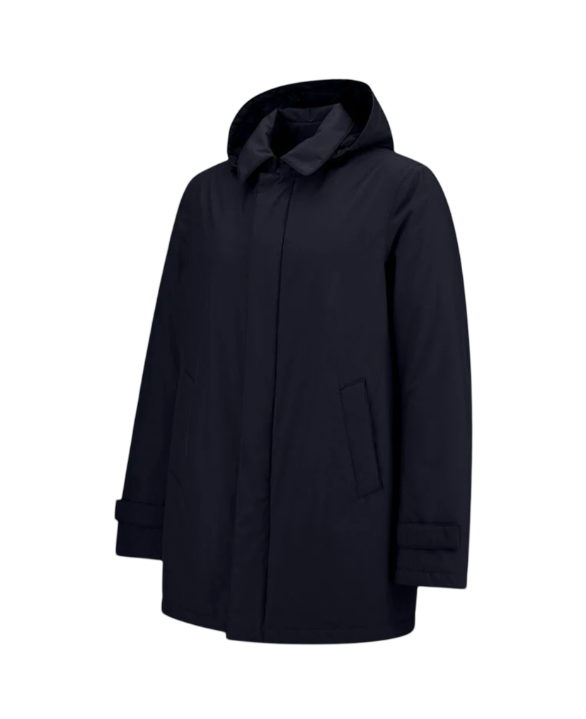 HERNO - Impermeabile Blu Carcoat Laminar 2 Layers Goretex