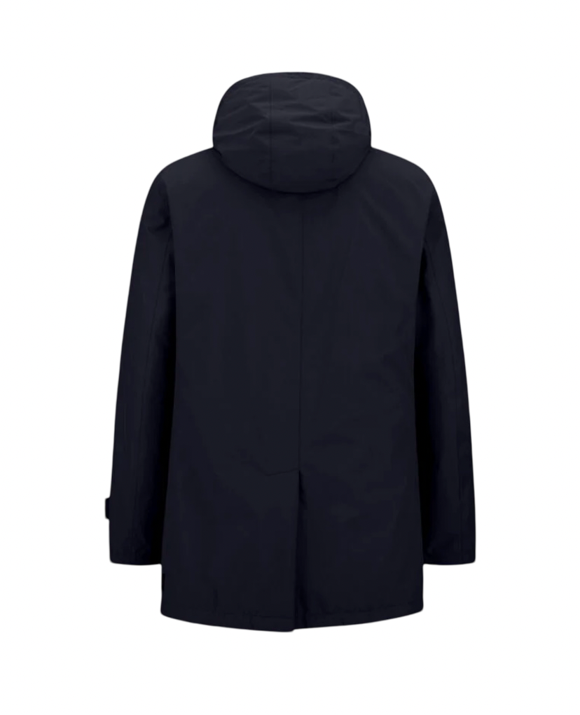 HERNO - Impermeabile Blu Carcoat Laminar 2 Layers Goretex