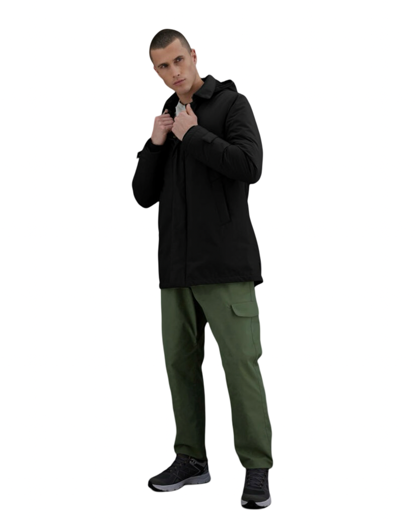 HERNO - Impermeabile Nero Carcoat Laminar 2 Layers Goretex