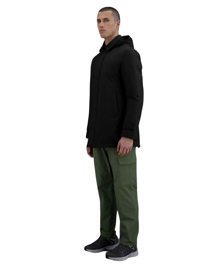 HERNO - Impermeabile Nero Carcoat Laminar 2 Layers Goretex