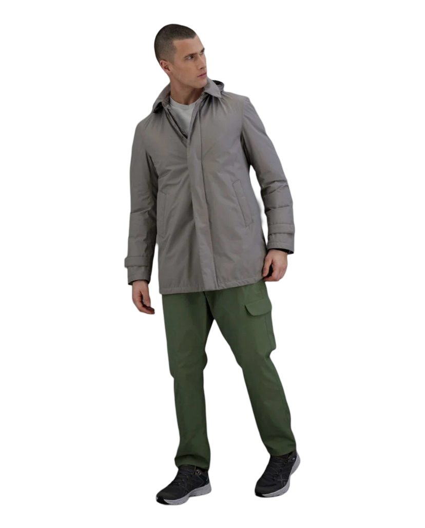 HERNO - Impermeabile Grigio Carcoat Laminar 2 Layers Goretex