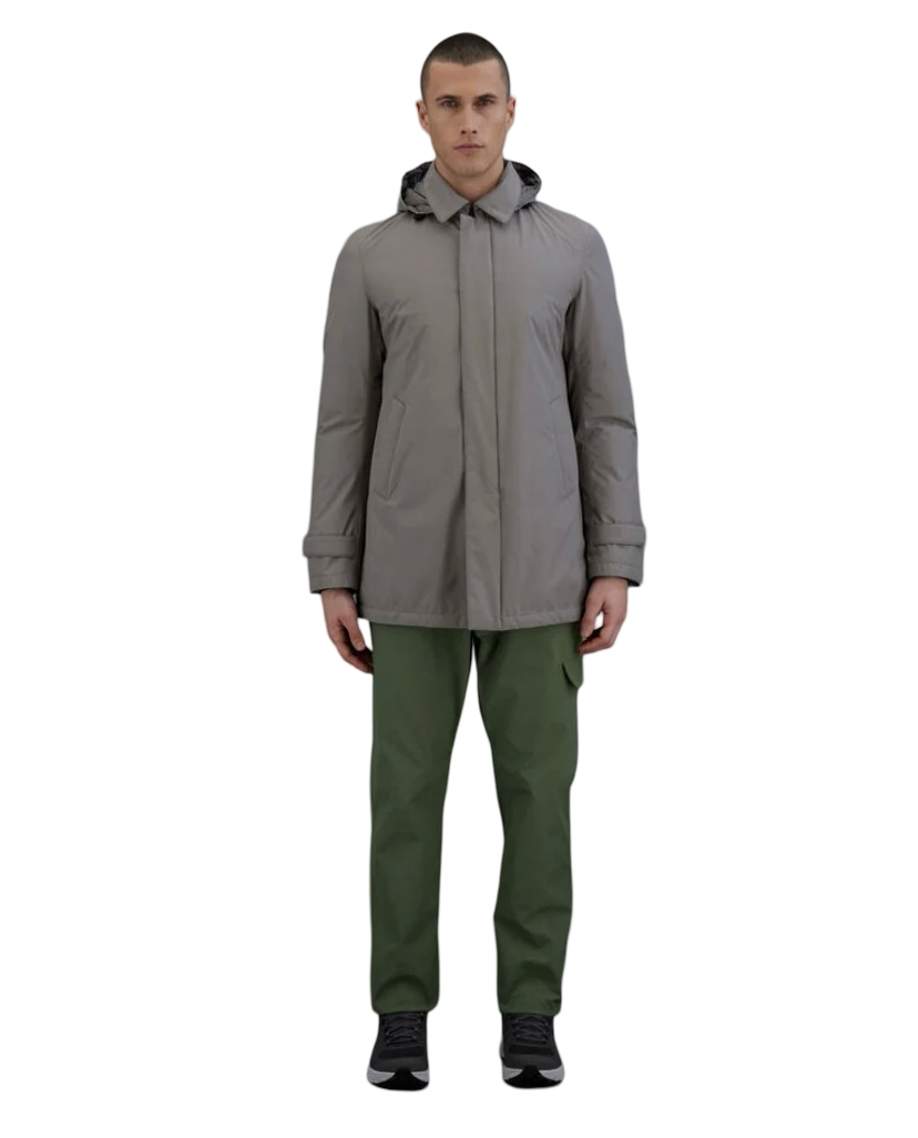 HERNO - Impermeabile Grigio Carcoat Laminar 2 Layers Goretex