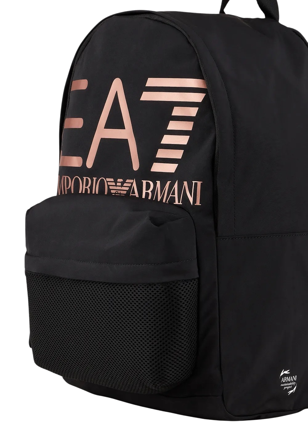 EA7 - Zaino Nero Maxi Logo Rose Gold