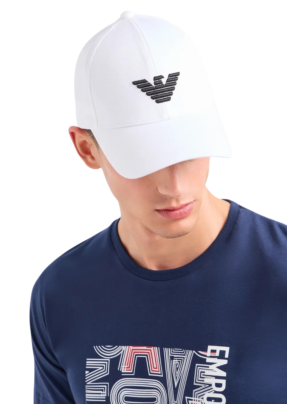 EMPORIO ARMANI - Cappellino Baseball Beachwear Bianco