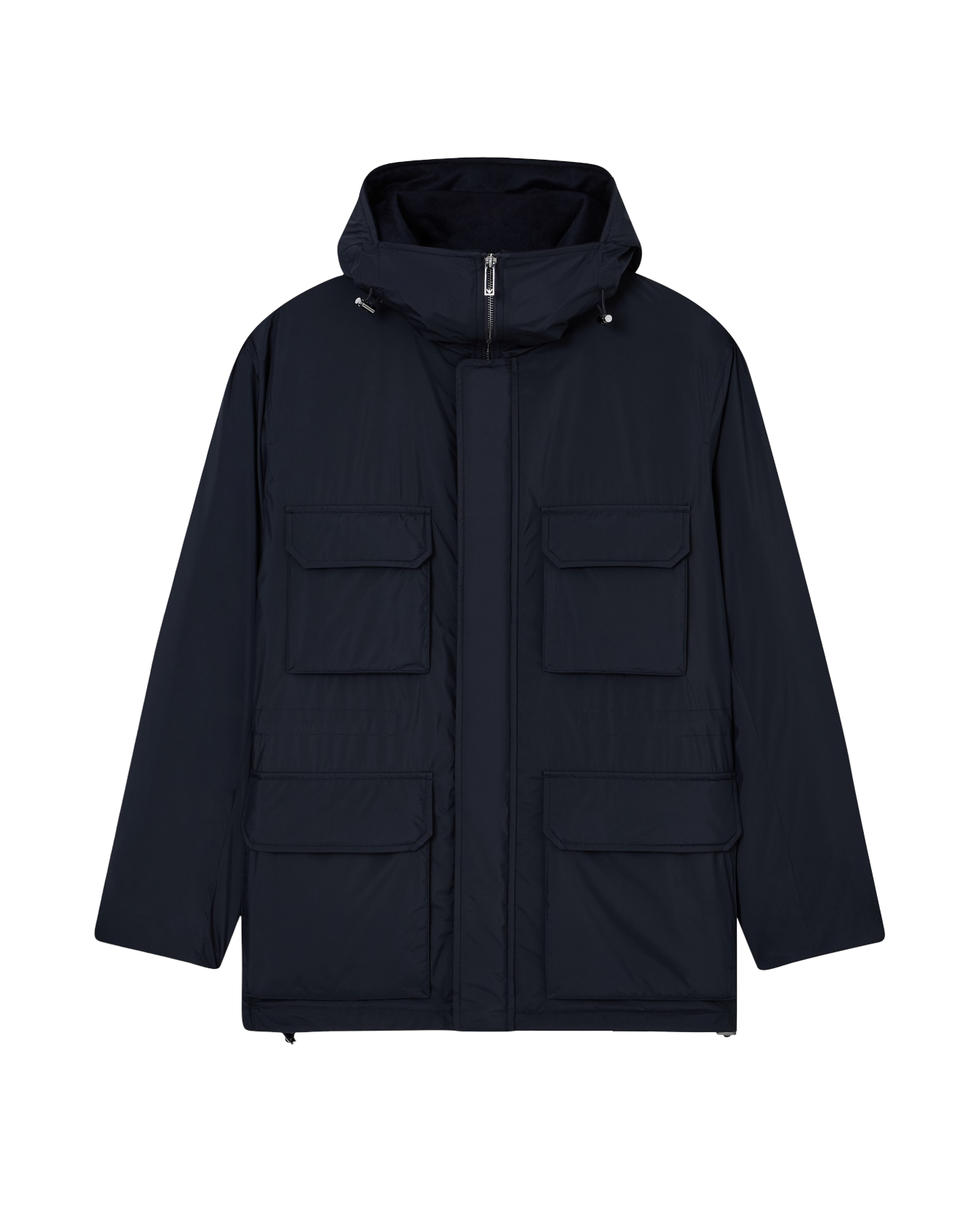 EMPORIO ARMANI - Parka Blu in Nylon Riciclato Travel Essential