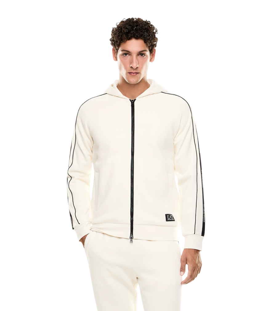 EA7 - Felpa Bianca con Cappuccio Logo Series