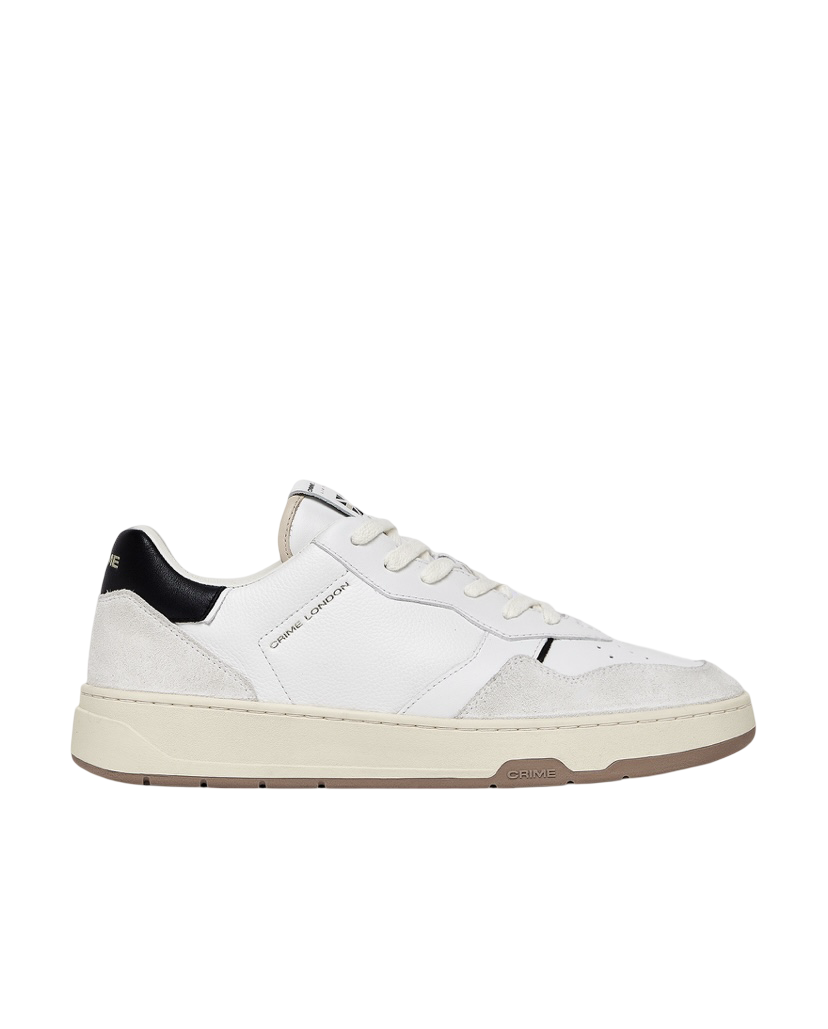 CRIME LONDON - Sneakers Timeless Black Touch Bianche con talloncino Nero