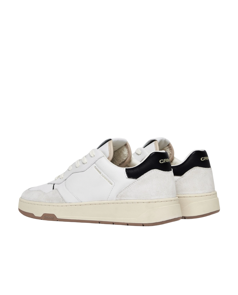 CRIME LONDON - Sneakers Timeless Black Touch Bianche con talloncino Nero