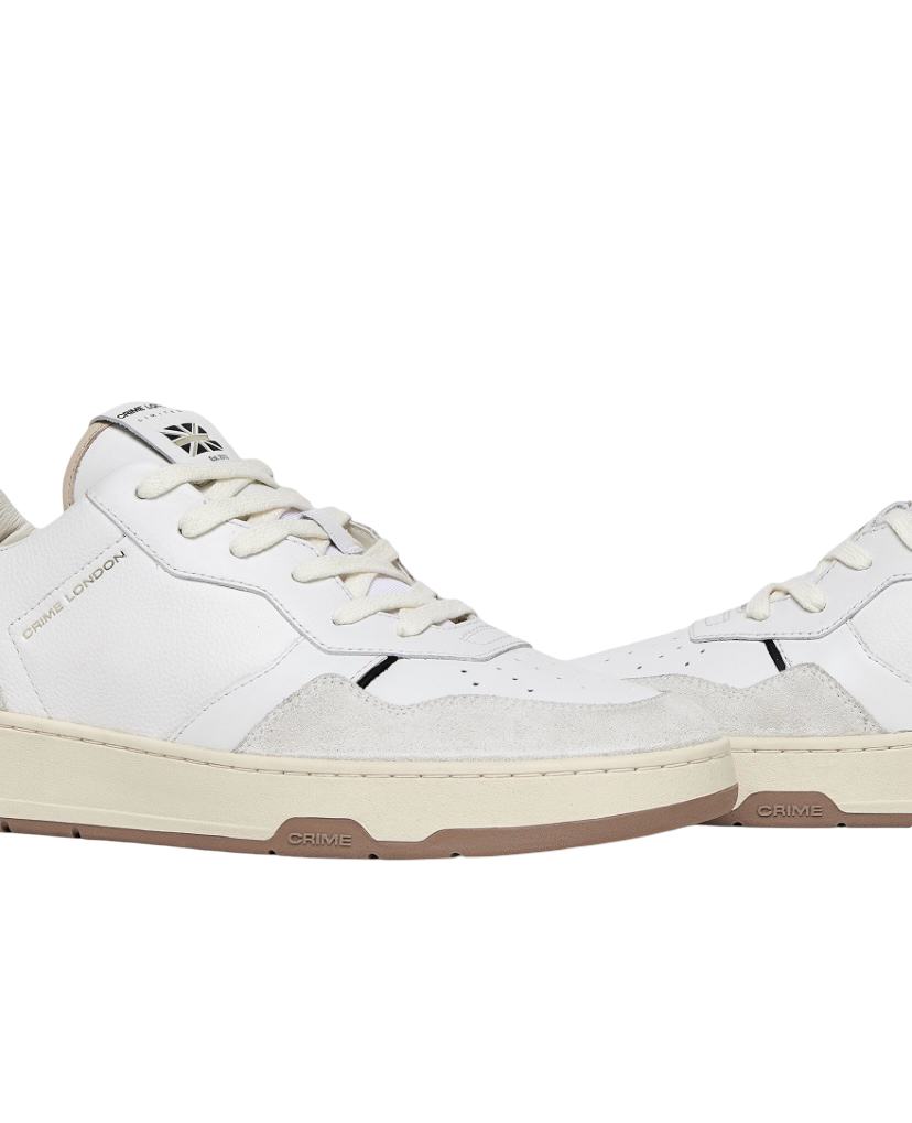 CRIME LONDON - Sneakers Timeless Black Touch Bianche con talloncino Nero