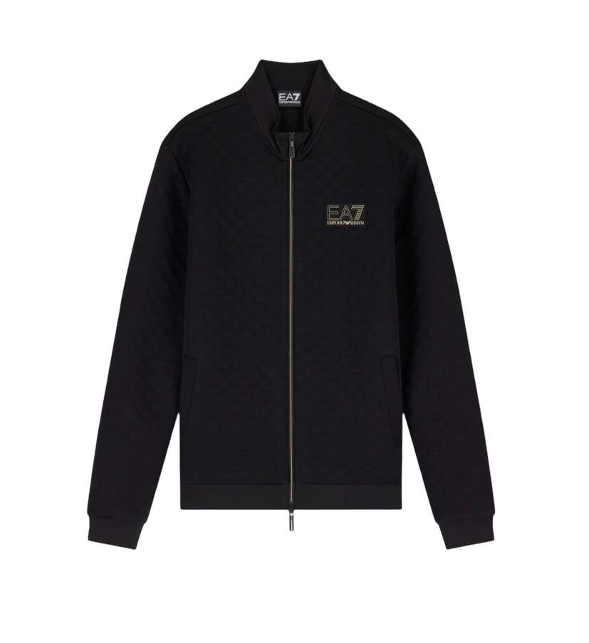 EA7 - Felpa Nera Premium Label Full Zip